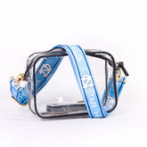 UNC “Bridget” Clear Purse with Patterned Shoulder Strap